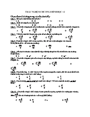 Trắc nghệm chương I - Hình học 12